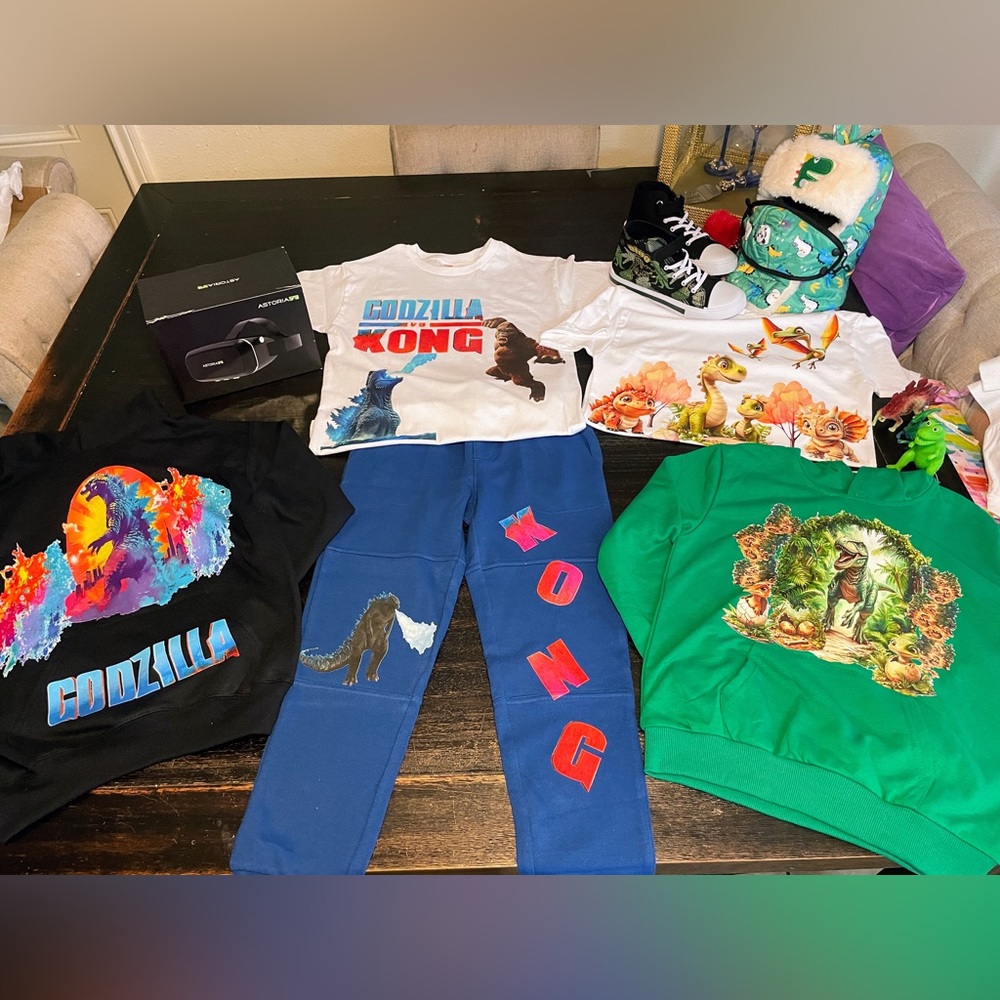 Dinosaur and Godzilla Birthday box (Everything is customized and made to order)